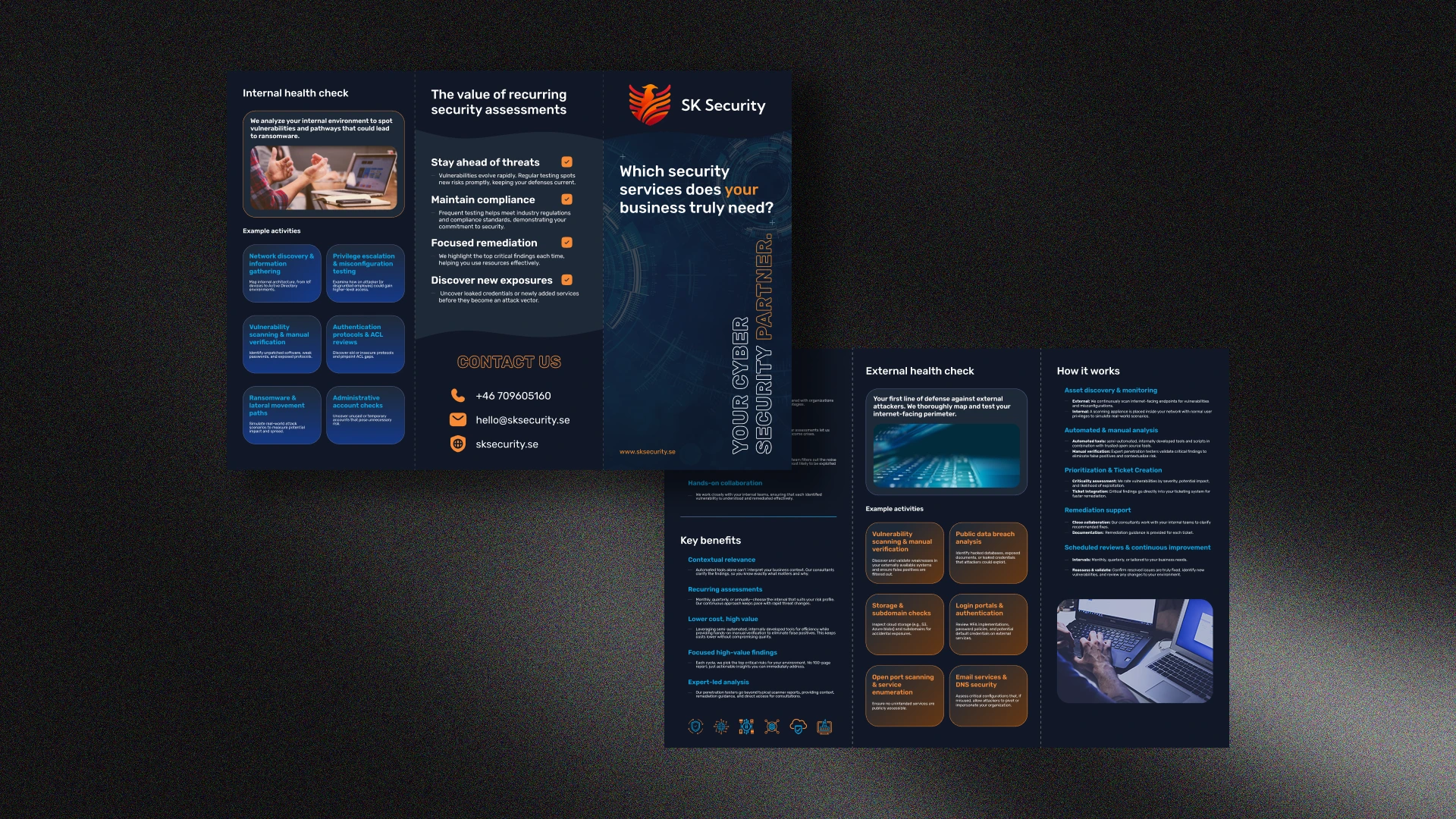 Z-Fold brochure design for cybersecurity firm